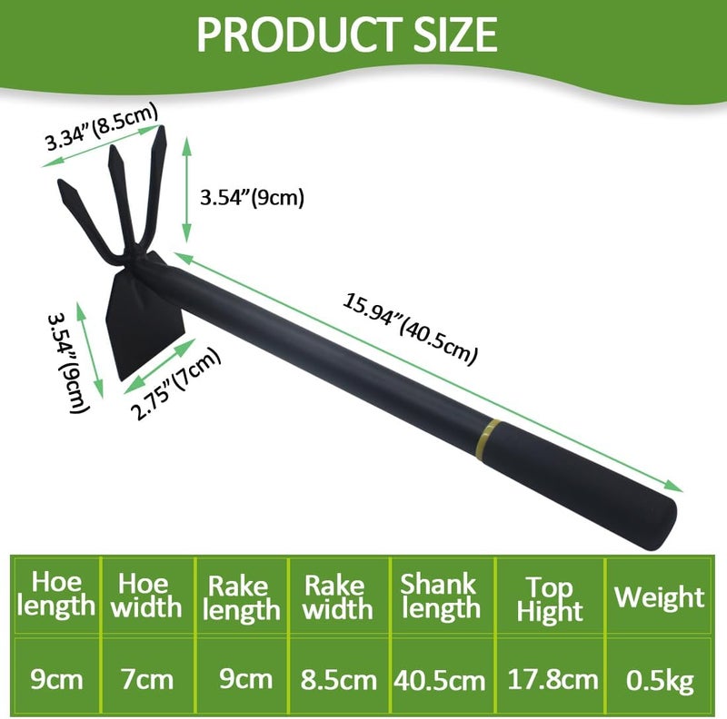 Lehood Garden Hoe and Cultivator, Long Heavy Duty Hand Hoe with Tiller, 2 Section Handle, Carbon Steel Blade, Cultivator Hoe Garden Tools for Loosening Soil, Digging - Image 2